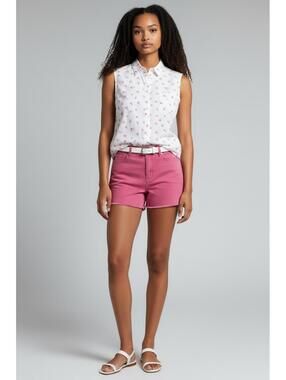 NWT Seven7 Women's Weekend Hot Pink Denim Jean Raw Hem Shorts, Size 10